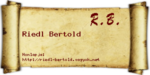 Riedl Bertold névjegykártya
